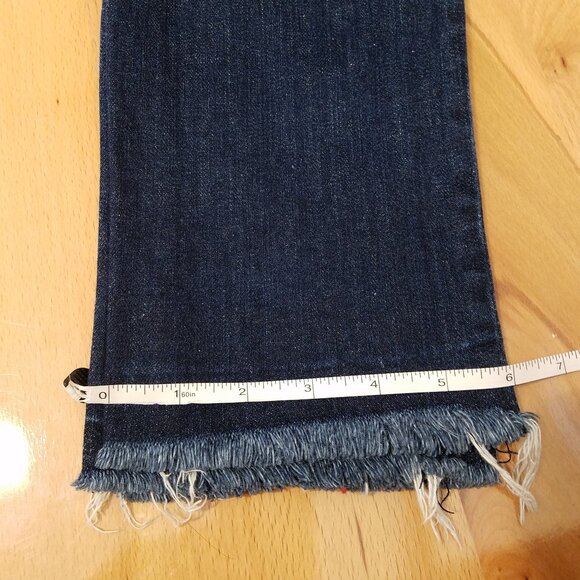 Rag & Bone Dre Low Rise Slim Boyfriend Jeans –Women’s 30 –Dark Blue–Distress Hem - Picture 9 of 16